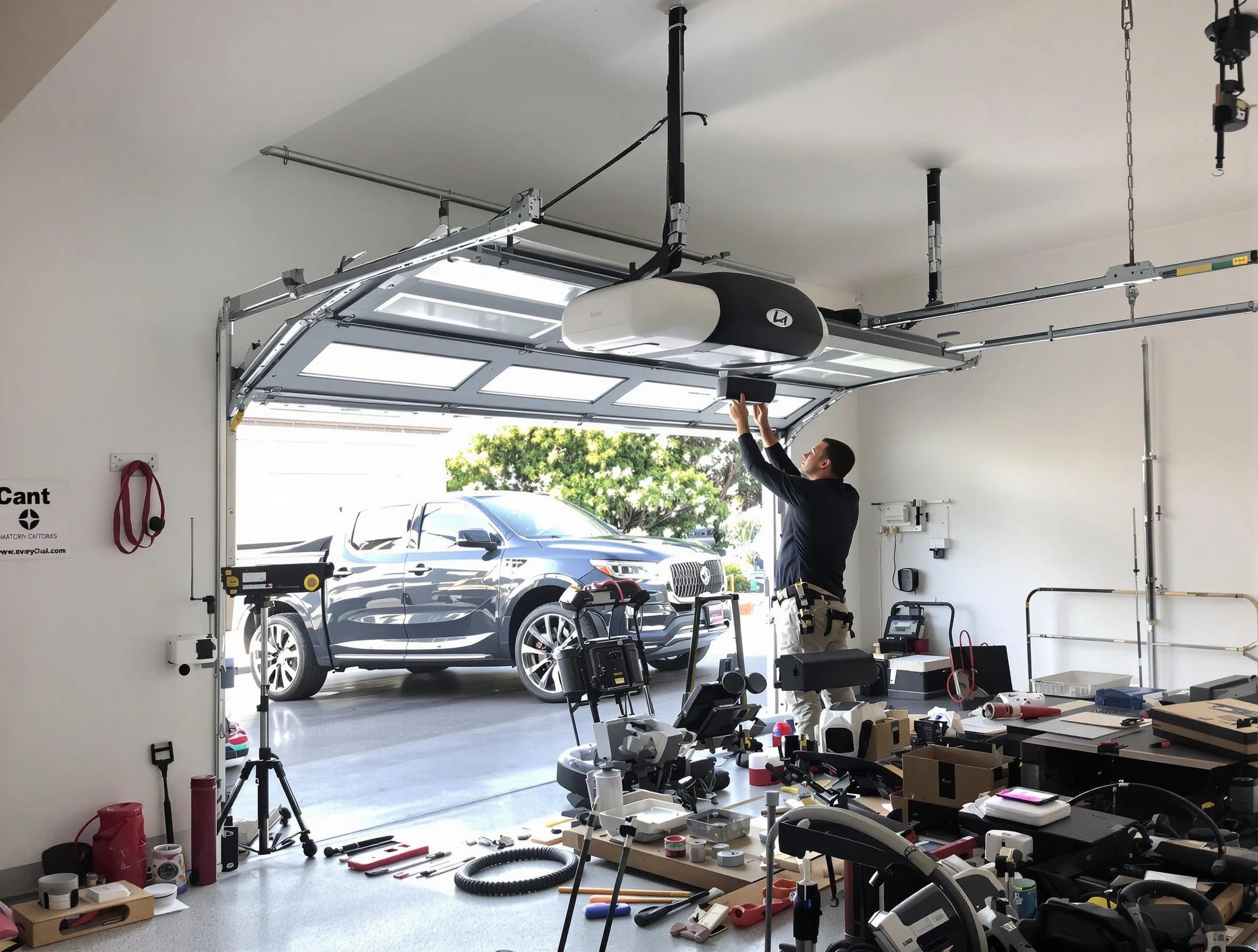 Jasper Garage Door Repair specialist installing smart garage door opener system in Jasper home