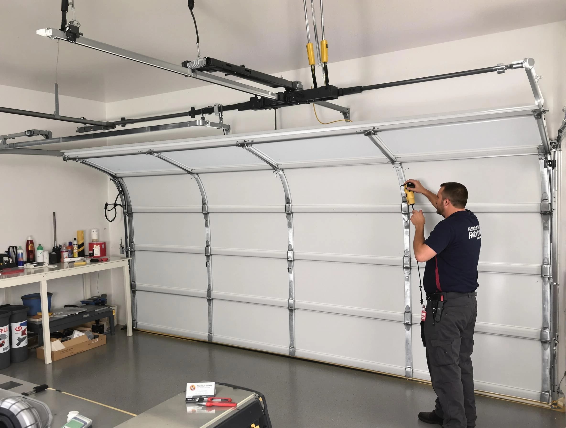 Jasper Garage Door Repair certified technician performing overhead door system repair in Jasper