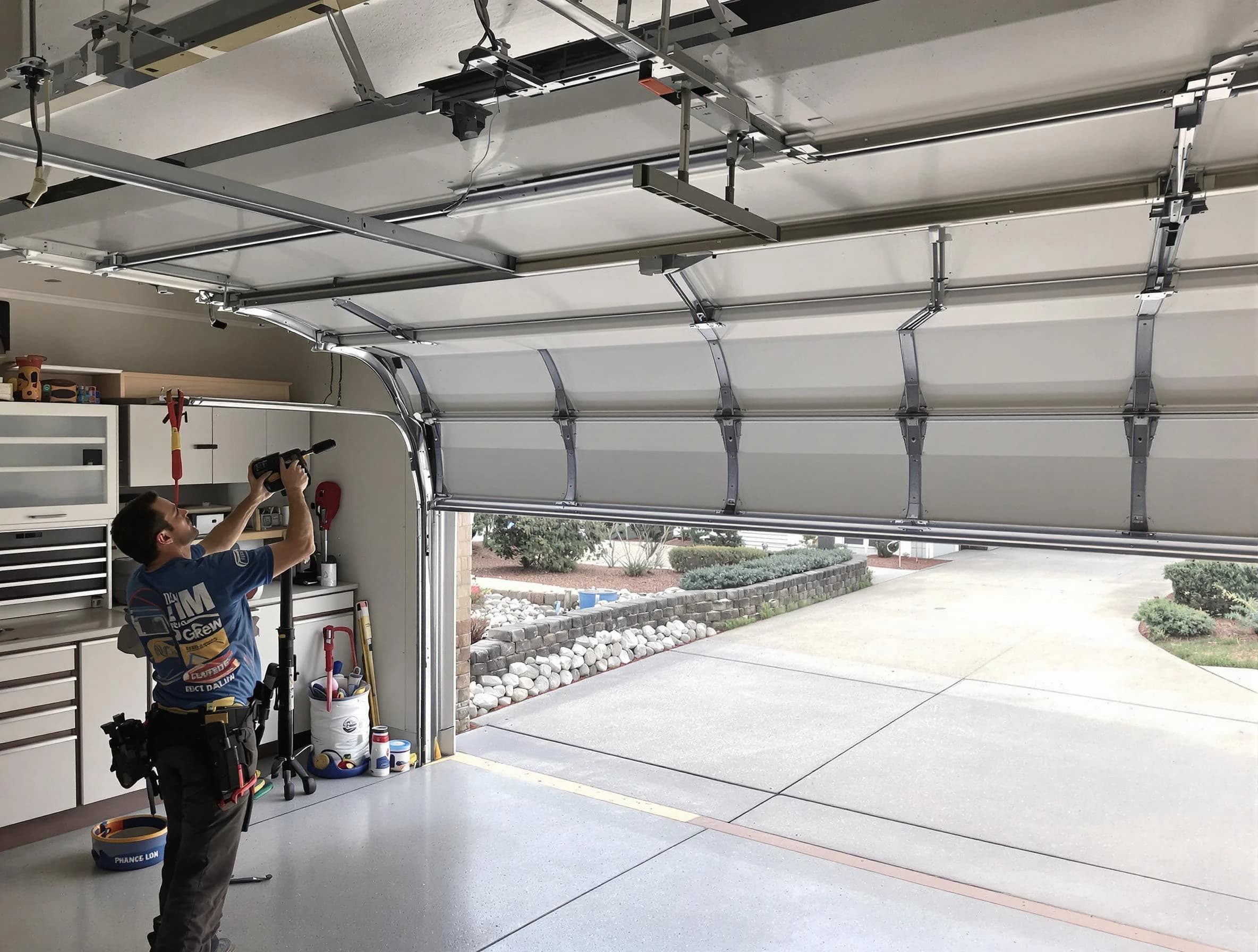 Garage door track repair service by Jasper Garage Door Repair in Jasper