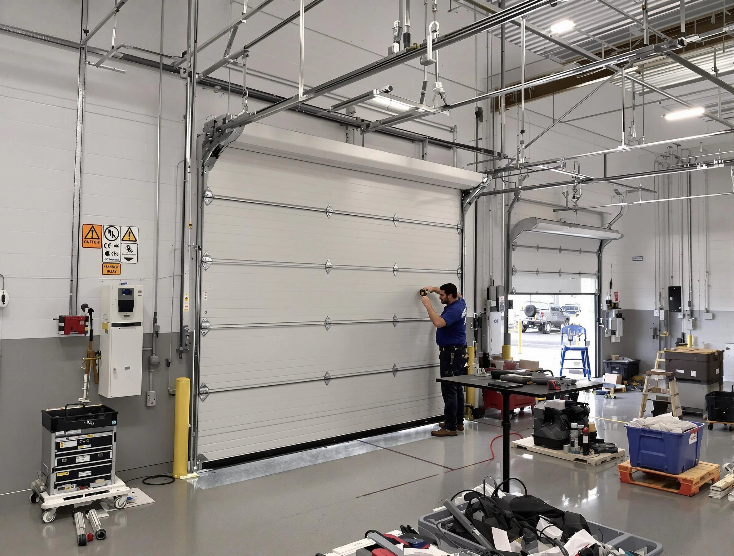 Commercial garage door repair being performed by Jasper Garage Door Repair expert in Jasper