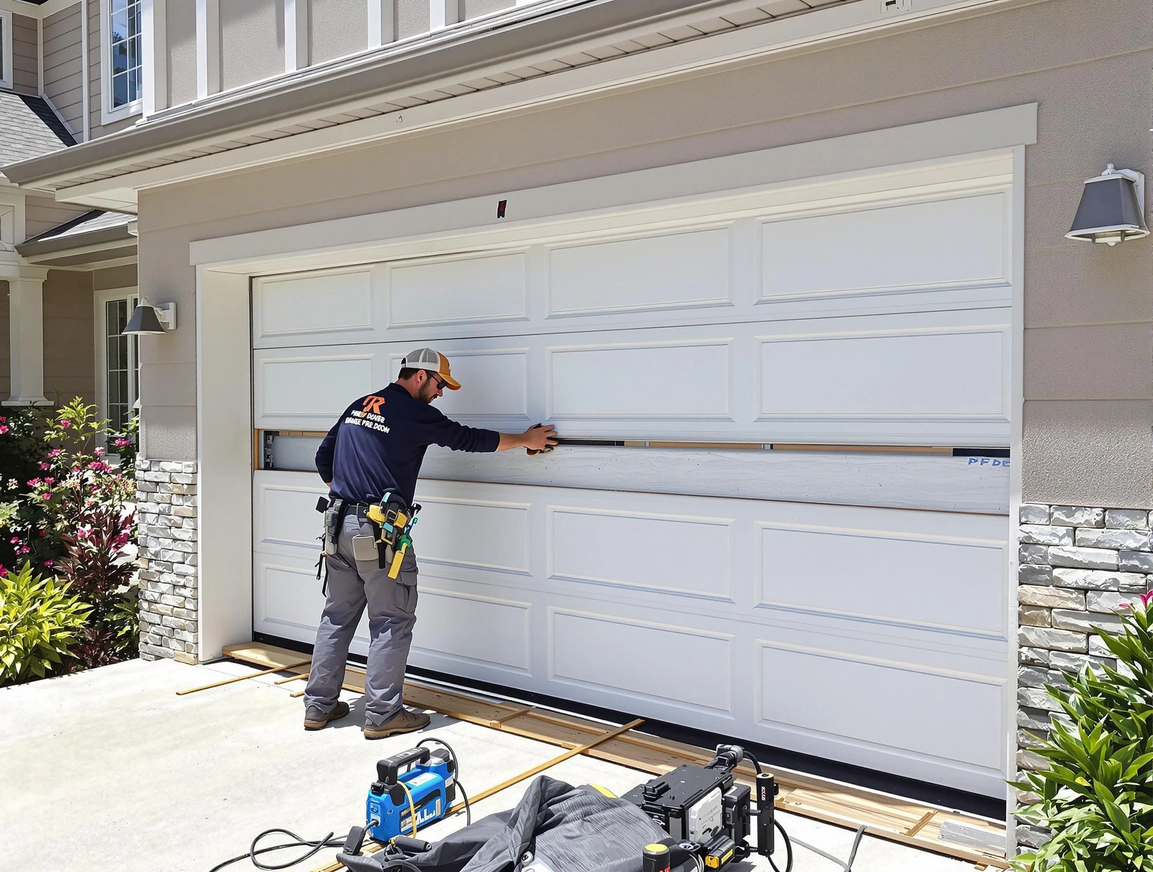 Jasper Garage Door Repair team performing complete garage door replacement at Jasper residence