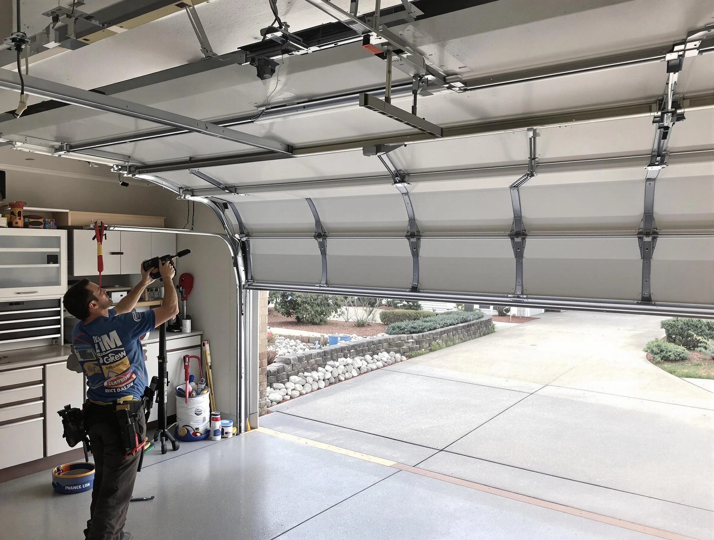 Garage door track repair service by Jasper Garage Door Repair in Jasper